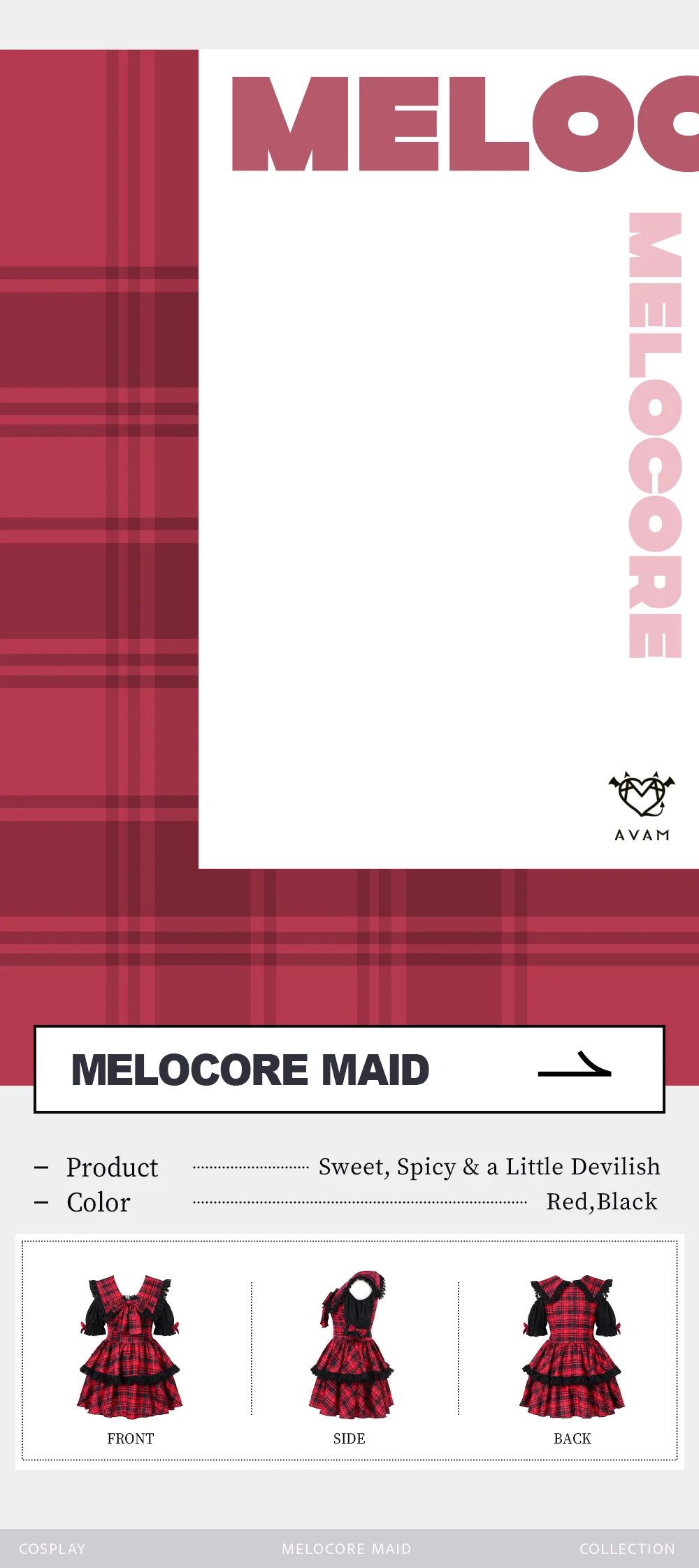 MELOCORE MAID 赤黒チェック - Sweet, Spicy & a Little Devilish