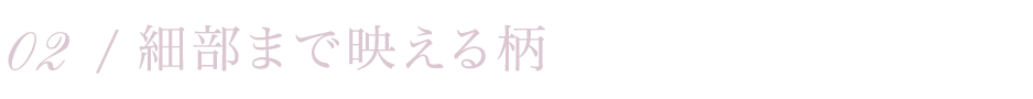 02 / 細部まで映える柄