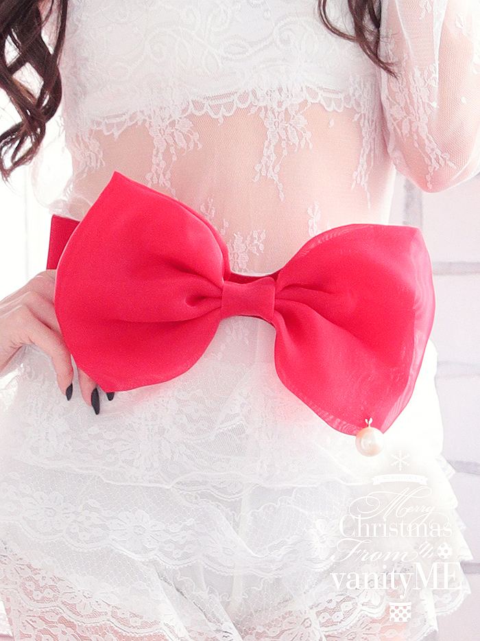  万能☆パール付きリボンベルト