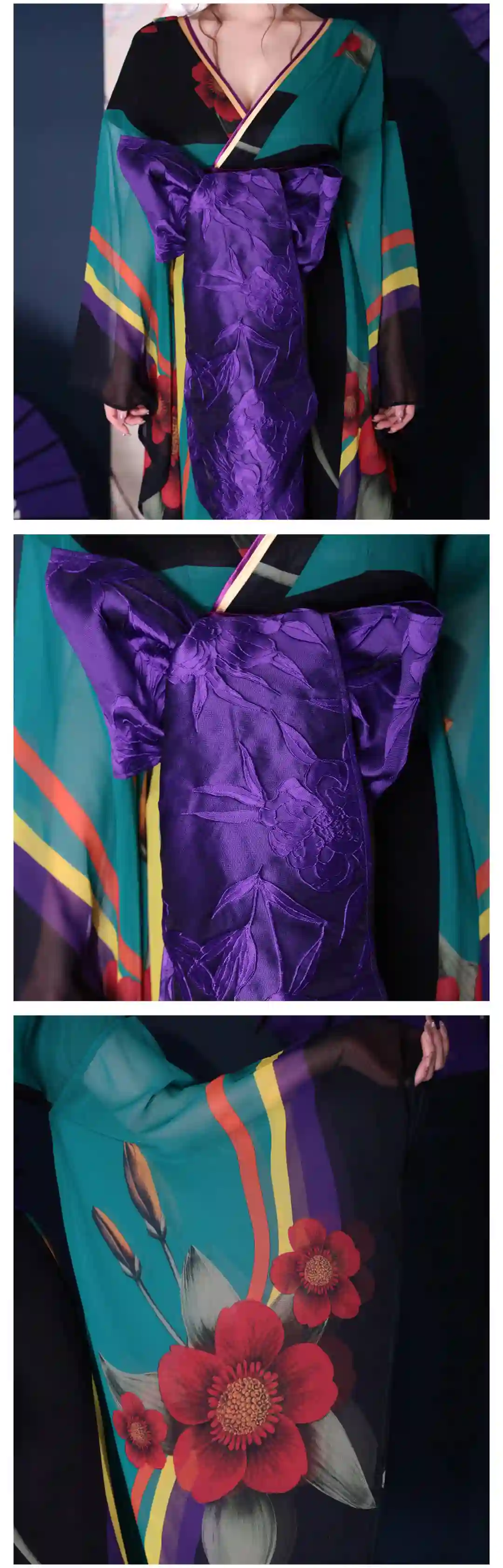 く花魁ドレス和柄緑