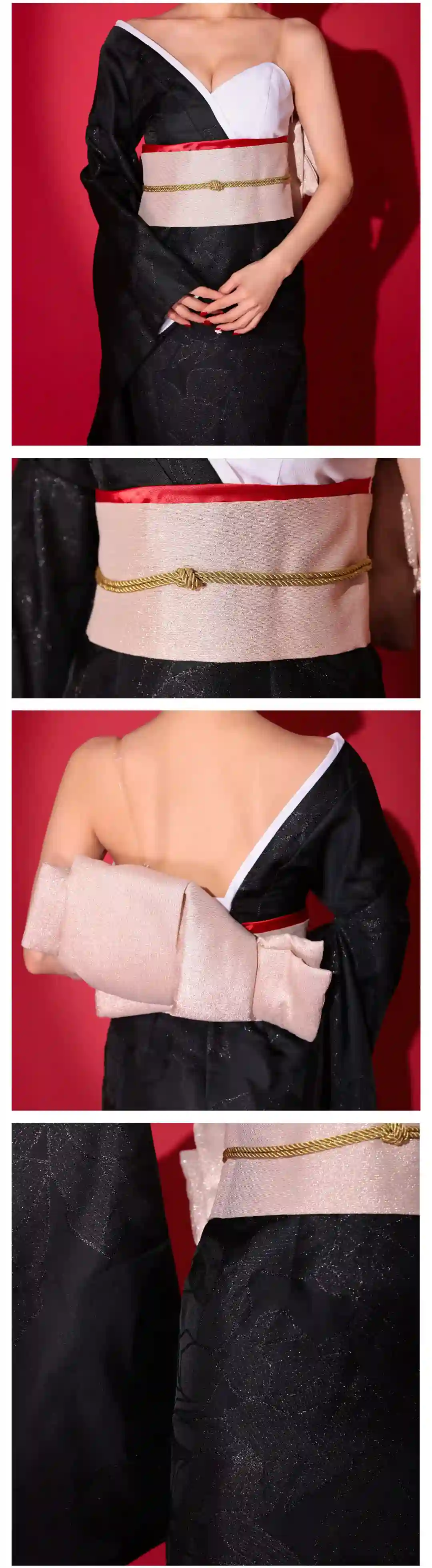 花魁 RIBBON 黒×赤