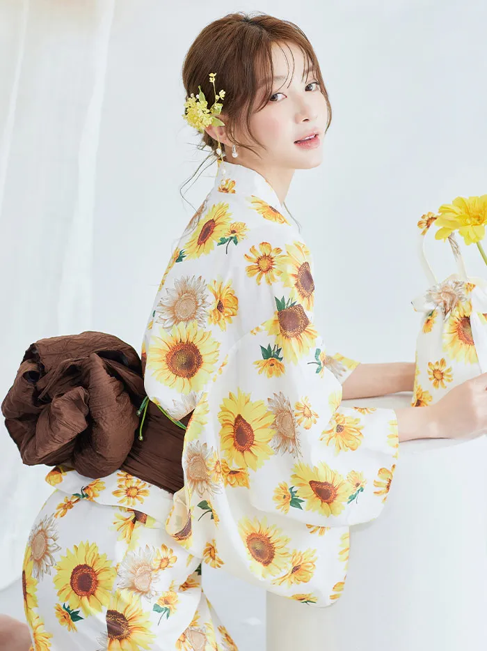 4点セット】Malymoon マリームーン レディイエロー向日葵浴2way浴衣