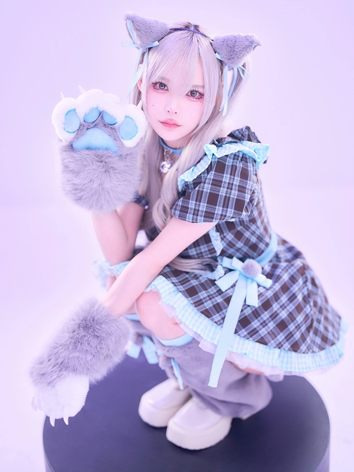 vanityME. × MIYANISHIYAMA おすましネコちゃんドレス ブルー vcsct-260152-2 着用イメージ01