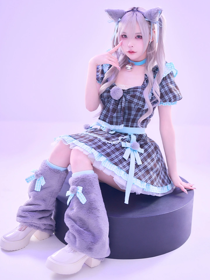 vanityME. × MIYANISHIYAMA おすましネコちゃんドレス ブルー vcsct-260152-2 着用イメージ02