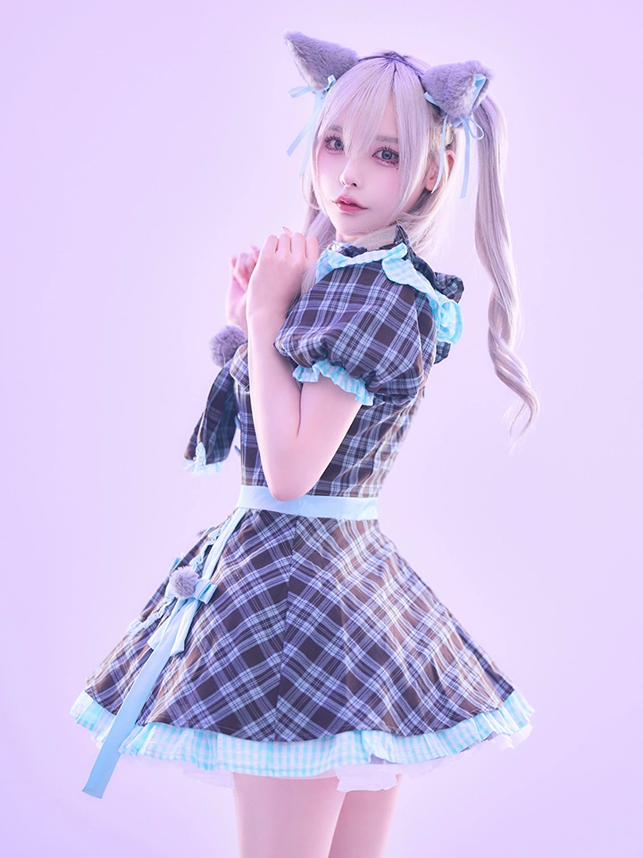 vanityME. × MIYANISHIYAMA おすましネコちゃんドレス ブルー vcsct-260152-2 着用イメージ03
