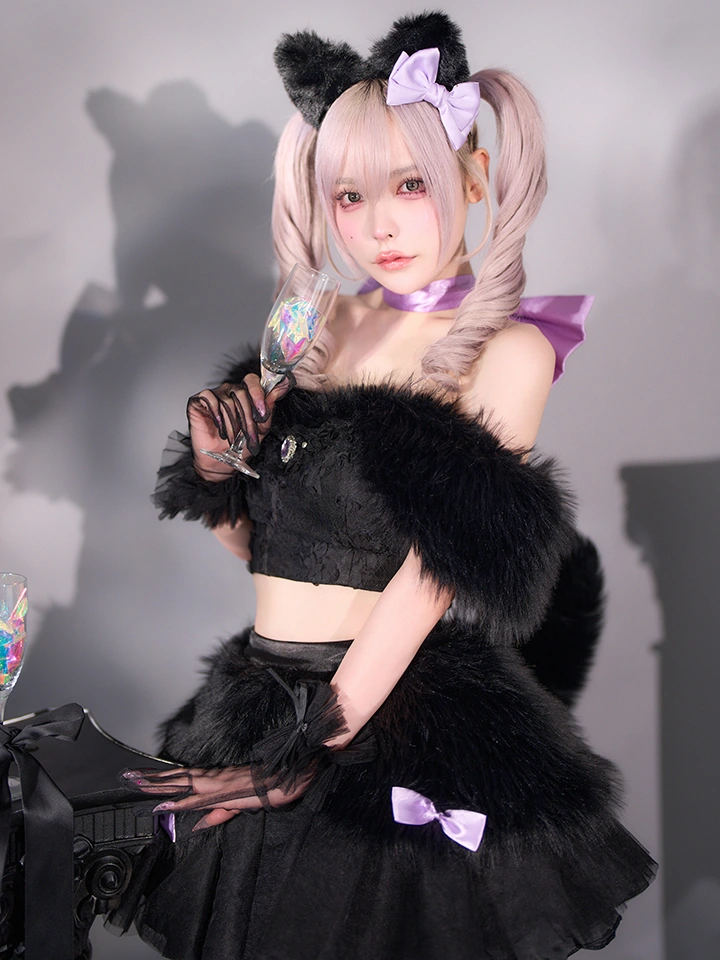 Lady Marie Lady Marie レディマリー ファーリボンキャット ブラック vcsct-260155-1-no 着用イメージ02