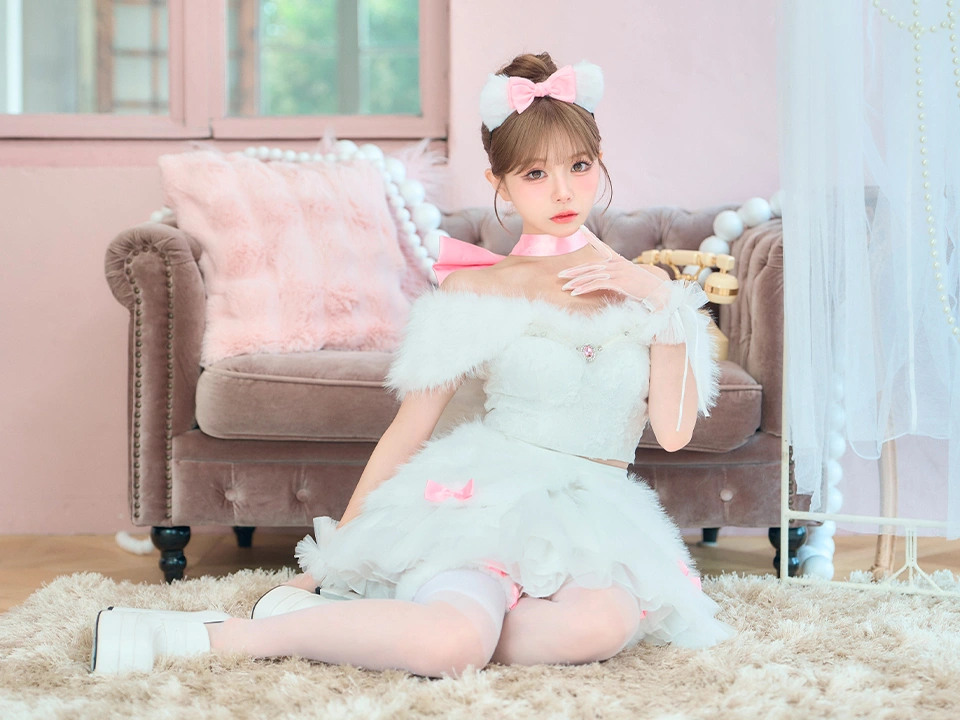 vanityME.（バニティーミー） コスプレ通販専門店  【7点セット】Lady Marie Lady Marie レディマリー ファーリボンキャット ホワイト vcsct-260155-2