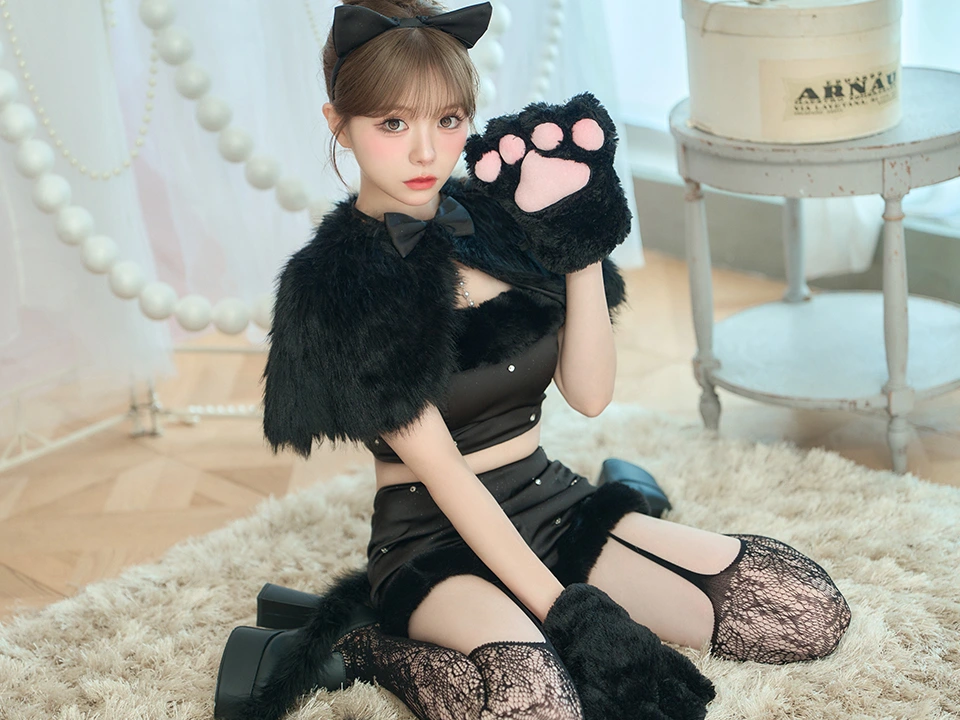 vanityME.（バニティーミー） コスプレ通販専門店【5点セット】SOLTY CAT ソルティキャット ファーケープキャット ホワイト vcsct-260162-2 イメージ画像03