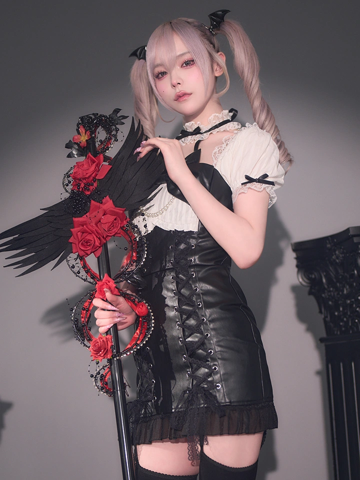 Devil Holic デビルホリック レザーレースアップデビル ブラック vcsot-26011 着用イメージ02
