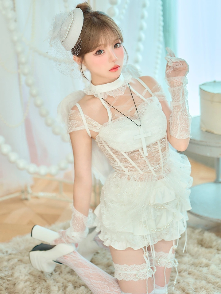vanityME.（バニティーミー） コスプレ通販専門店  【7点セット】MARIA with fabulous Lace マリアウィズファビュラスレース レースエンジェル ホワイト エンジェル ホワイト イメージ画像03