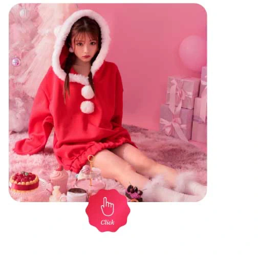 お家で　サンタ　コスプレ