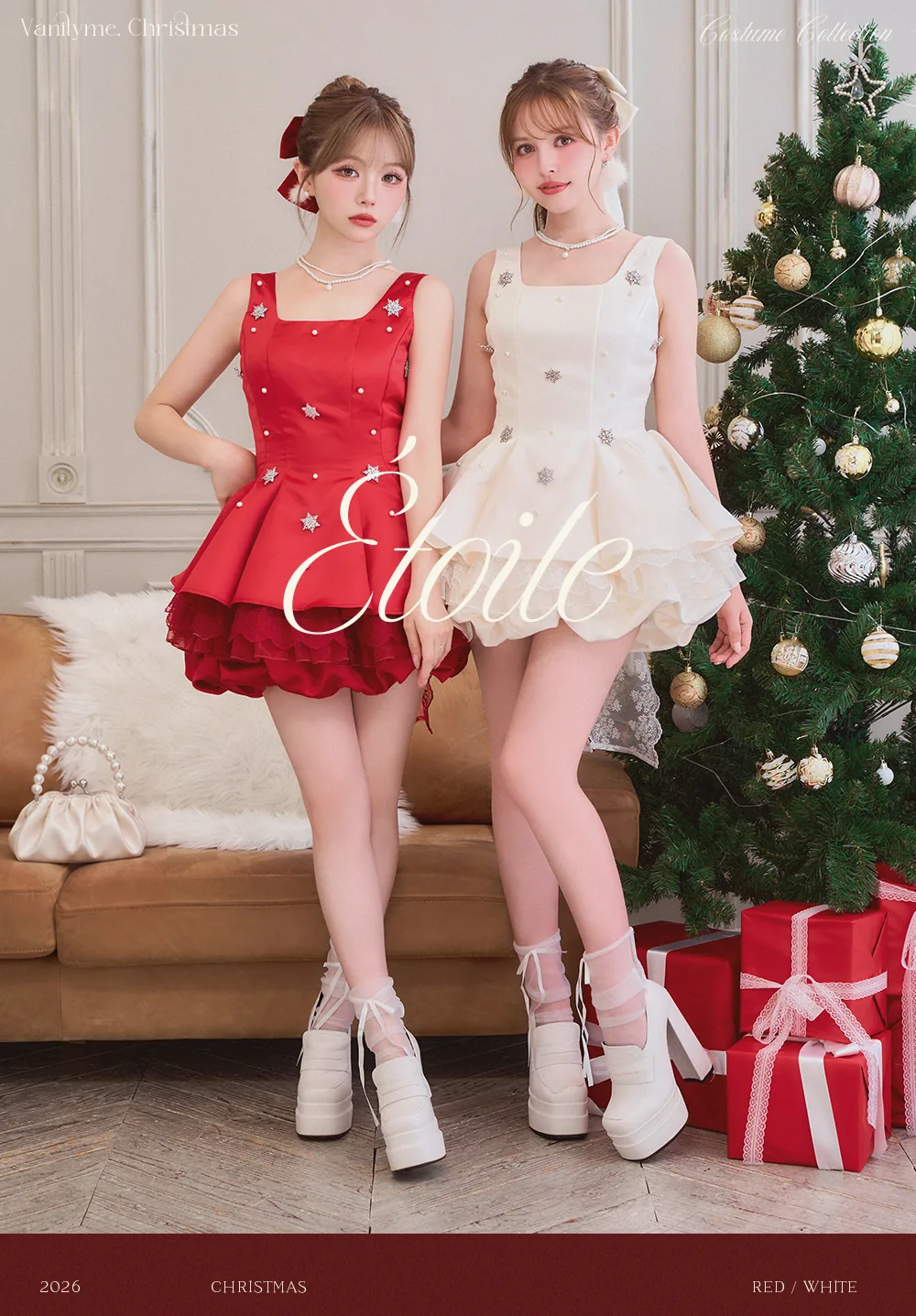 Étoile - vanityME. Christmas レッドとホワイトのサンタコスチューム