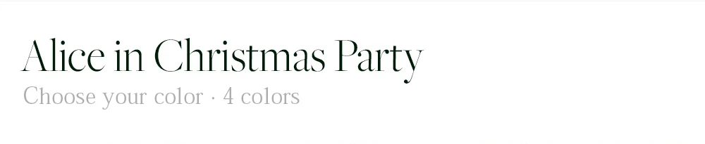 Alice in Christmas Party Choose your color - 4 colors