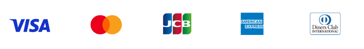 利用可能クレジットカード種類　Visa,Mastercard,JCB,Amex ,Diners