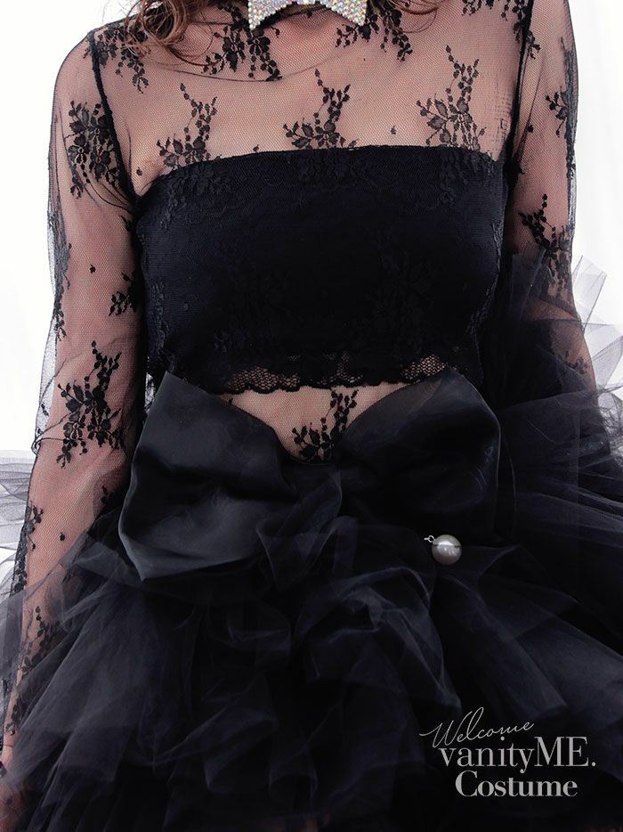 パール付きリボンベルト