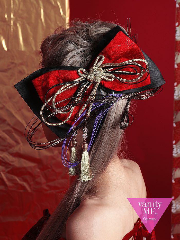 花魁 RIBBON 黒×赤 