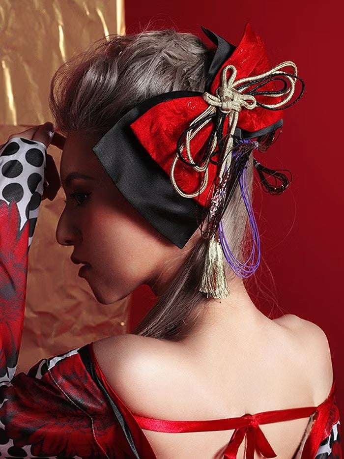 花魁 RIBBON 黒×赤 コスプレアイテム コスプレ コスチューム