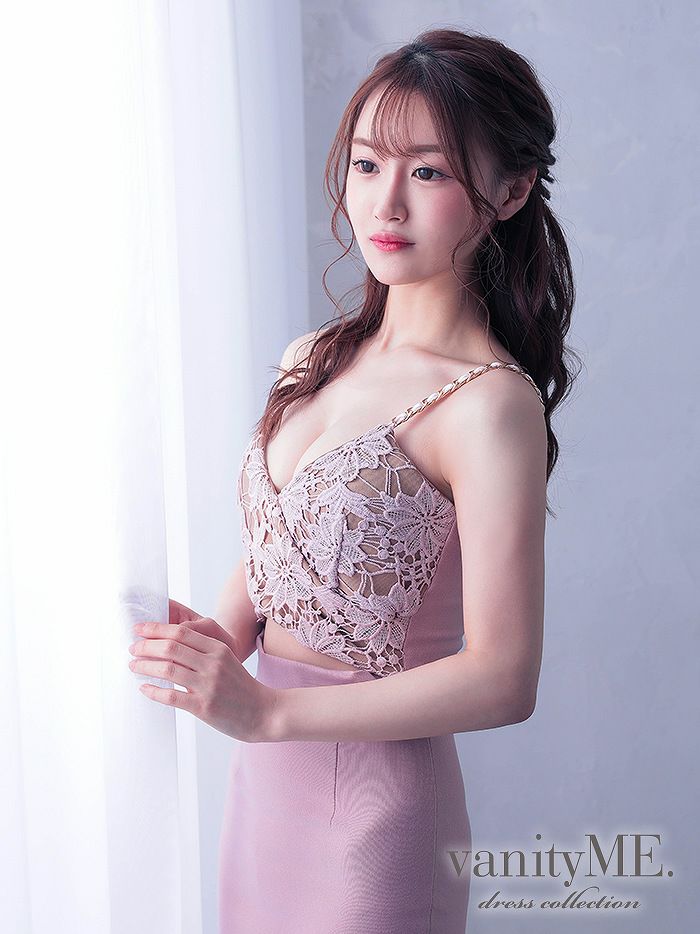 vanityME. [ピンク] タイト レース お腹あき ミニドレスワンピース vim