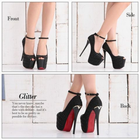 BENEDETTA 16cmヒール ビジュー パンプス ( ・シルバー・ホワイト)