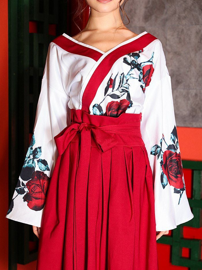 3点セット】狐巫女/刺繍柄・お面付き vcsot-200616 | コスプレ・キャバ