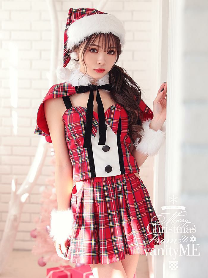 チェックサンタ レッド