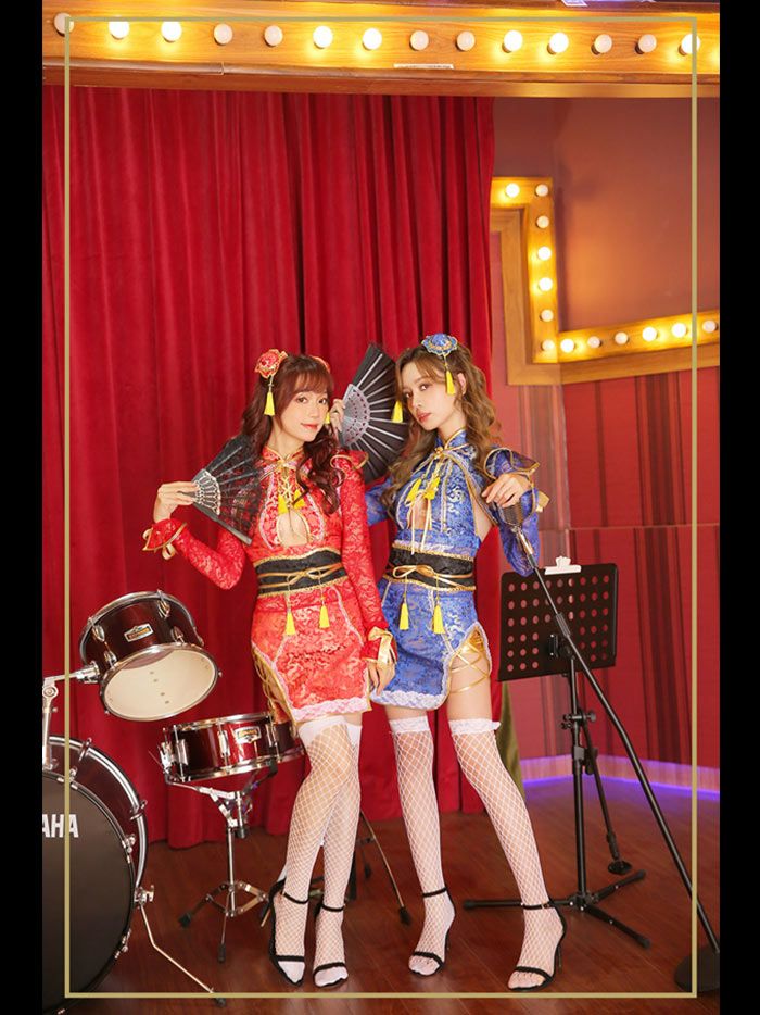 6点セット】Malymoon マリームーン 2wayチャイナドレス [レッド