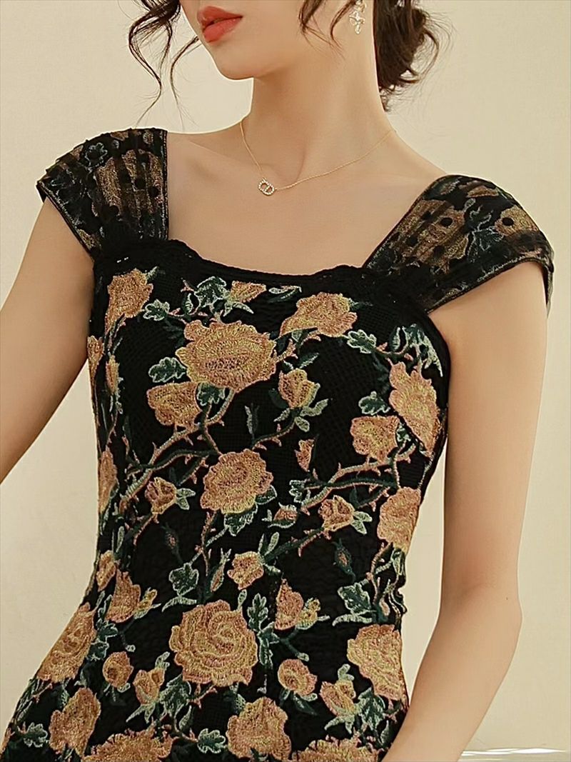 ERUKEI エルケイ SETTAN セッタン ゴールド 薔薇・刺繍・ワンピース