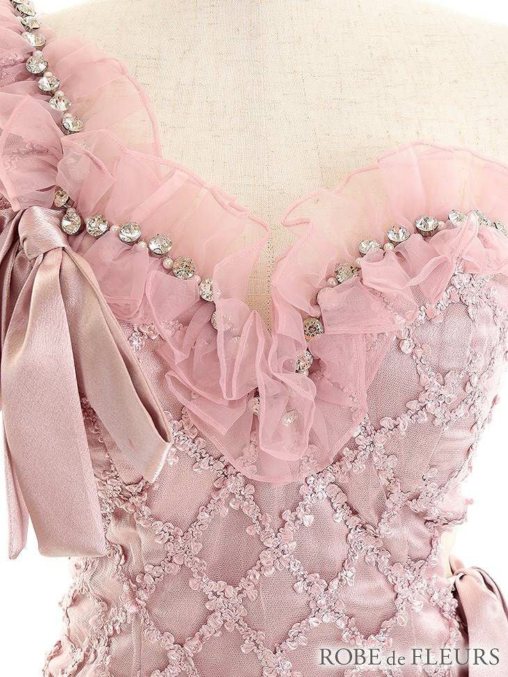 ROBE de FLEURS ローブドフルール ワインレッド ジュエリー×リボン