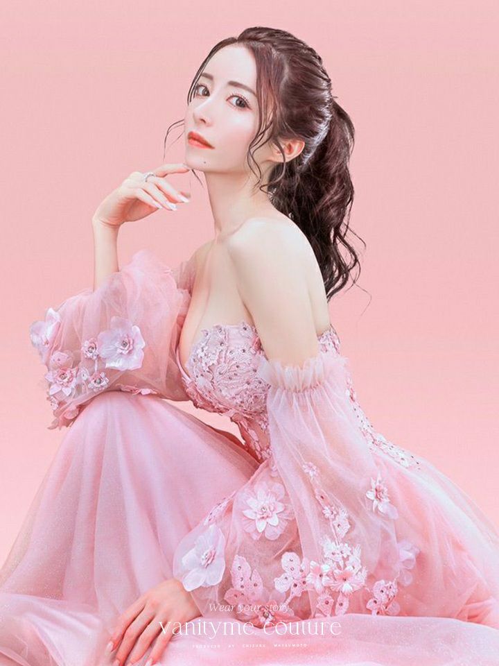 vanityME.couture.バースデードレス 2WAY ふわふわ パフ袖オフショルインポート シンデレラ ロングドレス