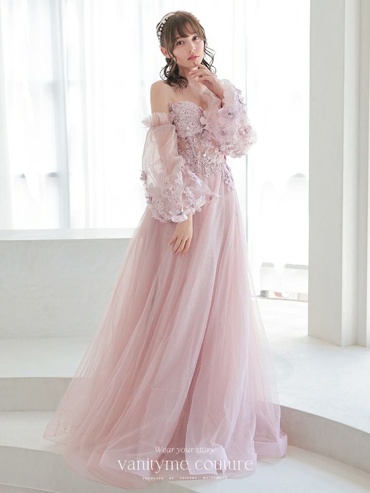 vanityME.couture.バースデードレス 2WAY ふわふわ パフ袖オフショルインポート シンデレラ ロングドレス