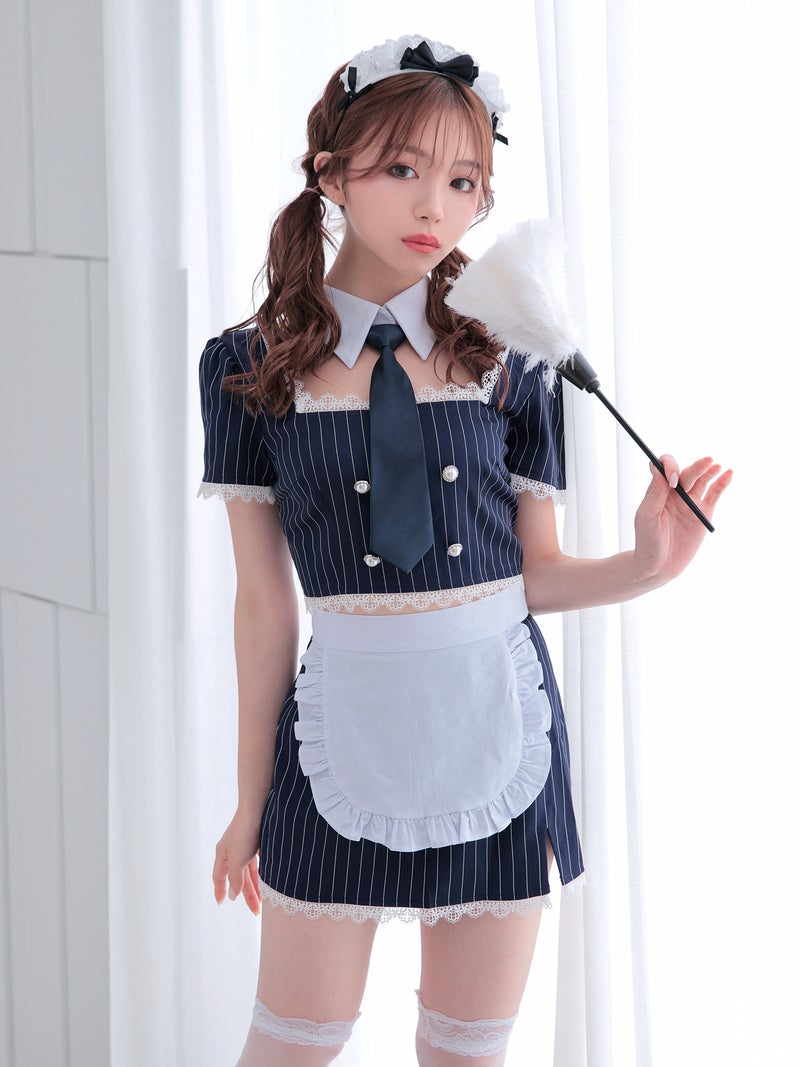 STRIPE Maid ストライプメイド [ネイビー] コスプレ コスチューム