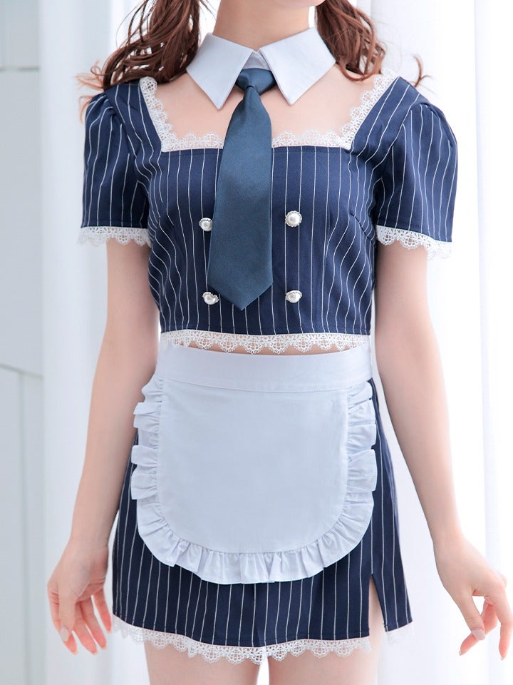 STRIPE Maid ストライプメイド [ネイビー] コスプレ コスチューム