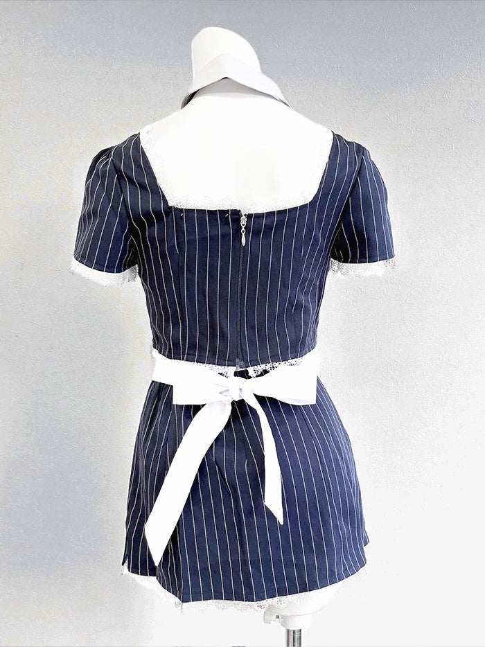 STRIPE Maid ストライプメイド [ネイビー] コスプレ コスチューム