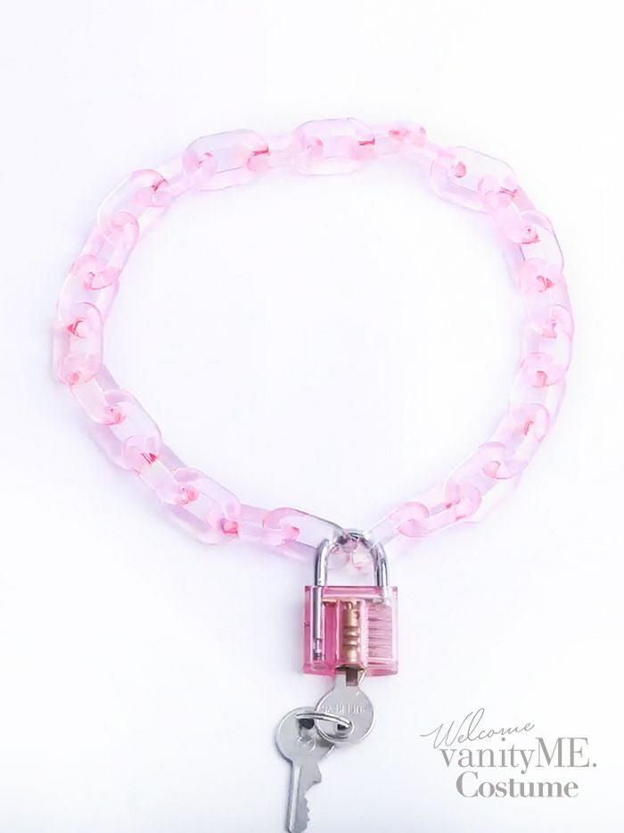 ピンクチェーン ロック ネックレス