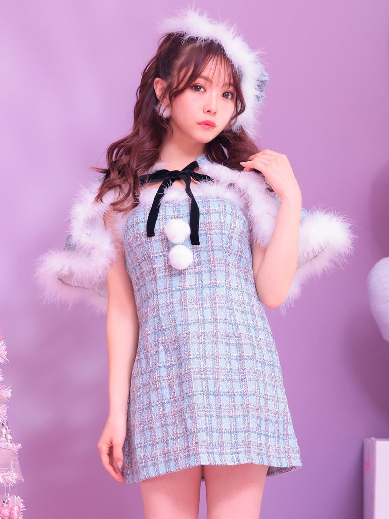 Tweed SANTA ツイードサンタ [ライトブルー] コスプレ サンタコスチューム