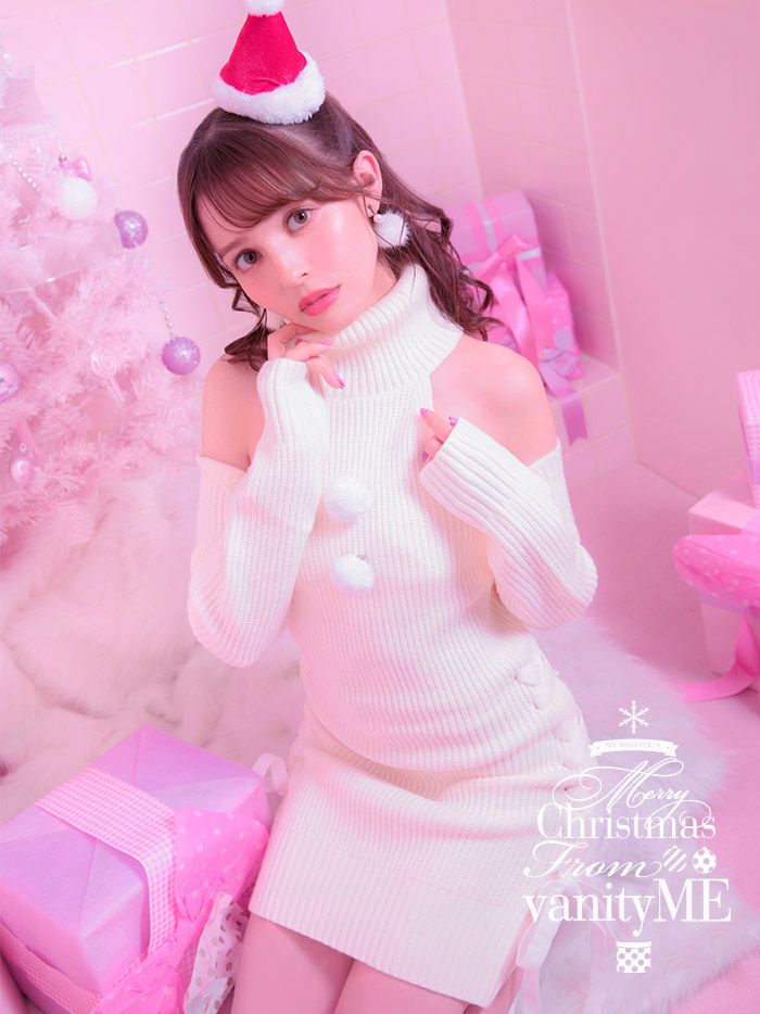 72cafe　オーダーページ　七夕、浴衣、ドラキュラ魔女、サンタ服 2点セット】SWEET DOWNY SANTA スイートダウニーサンタ [ホワイト