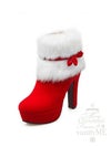 ブーツ [ ・レッド] (36・37・38サイズ) コスプレ サンタアイテム シューズ