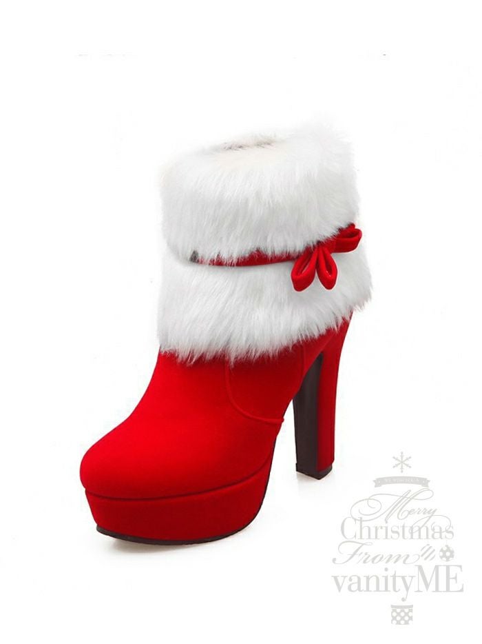 #ファー付きショートブーツ