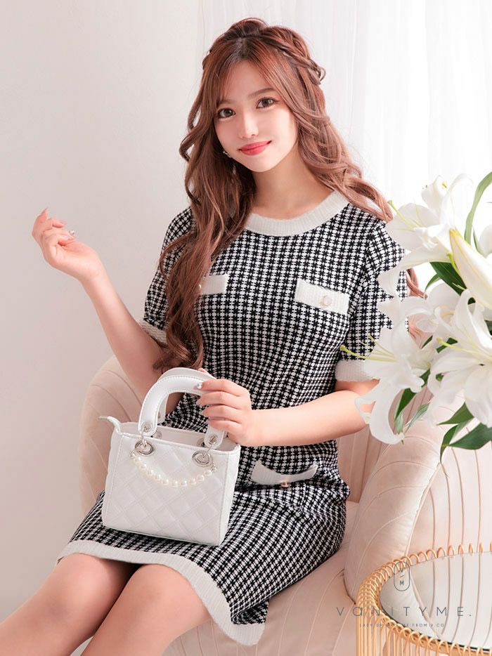 vanityME.onep 赤チェックワンピース ドレス レッド vim-230969-1a