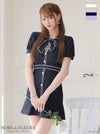 ROBE de FLEURS リボン×レースミニドレス