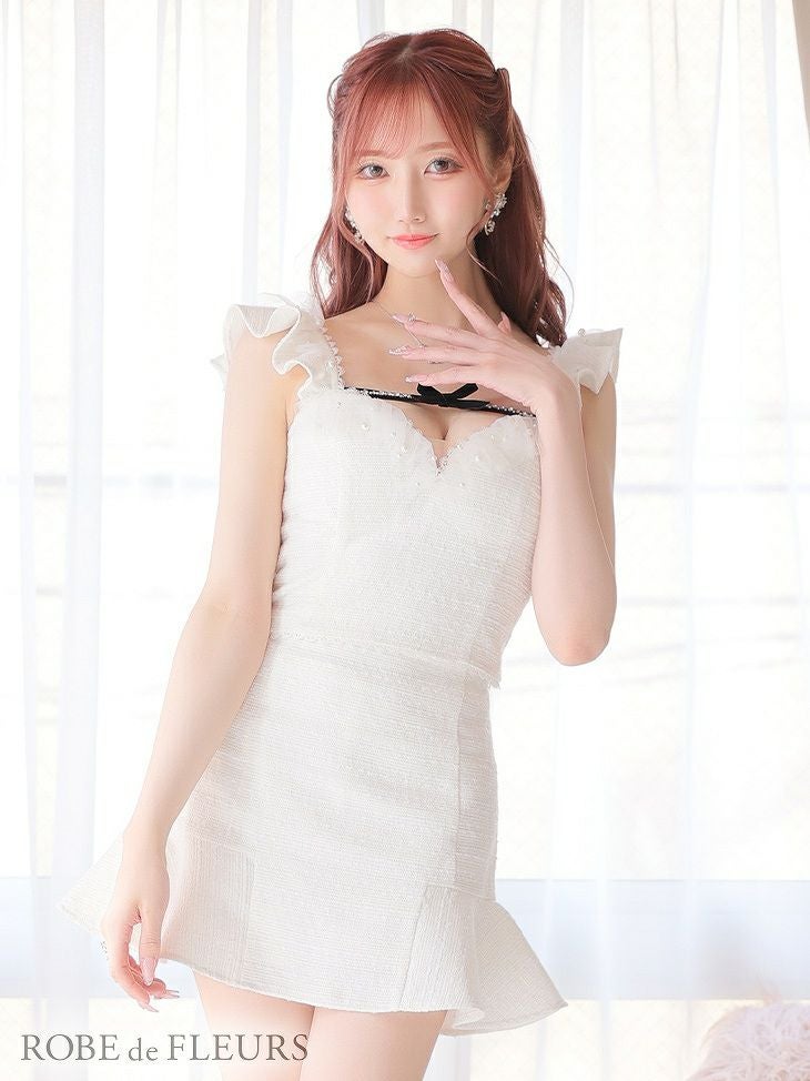 ROBE de FLEURS ローブドフルールサマーツイードxパールチュール