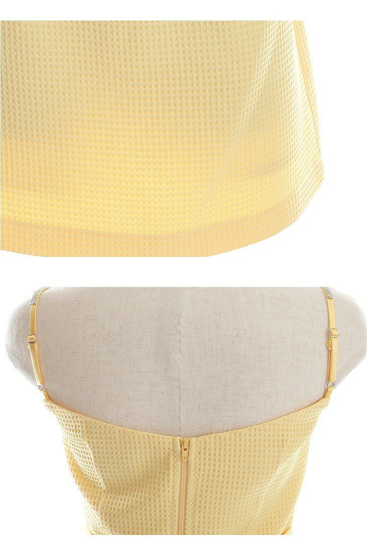 Glossy Zipper × belt setup cami dress