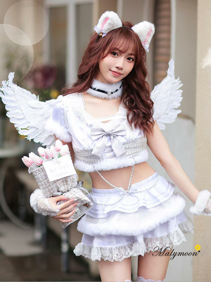 8点セット】Malymoon/マリームーン 猫耳天使コスチューム [ホワイト