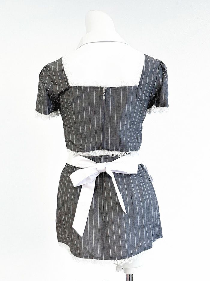 【6点セット】STRIPE Maid ストライプメイド [グレー] vcsot-220563-2-se