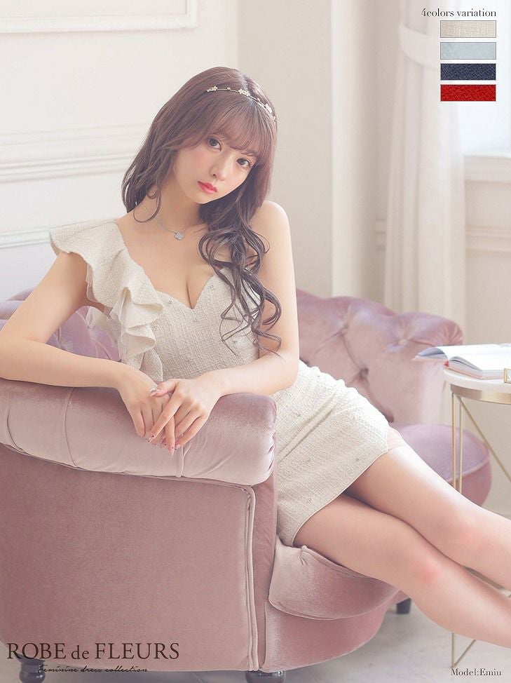 ROBE de FLEURS ローブドフルール フリルワンショルダー ROBE de FLEURS ローブドフルール フリルワンショルダー