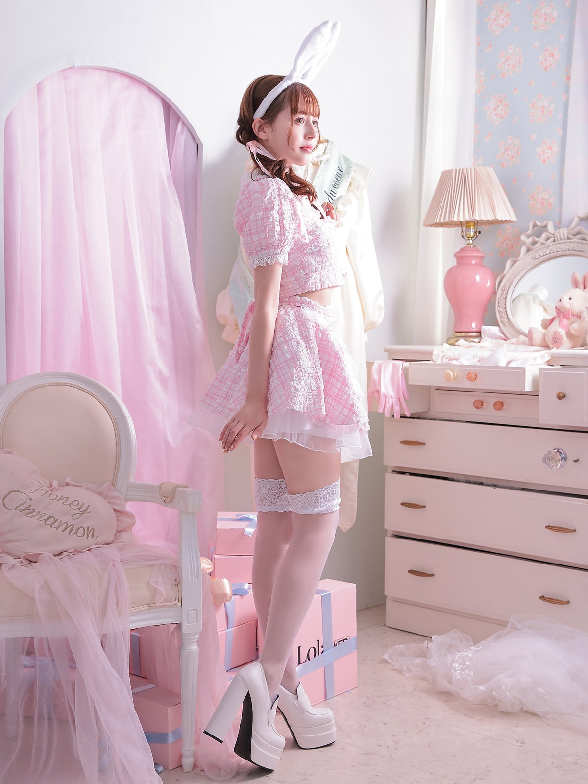  【3点セット】Cheeky Pastel Bunny ピンク vcsbn-10216bu-3