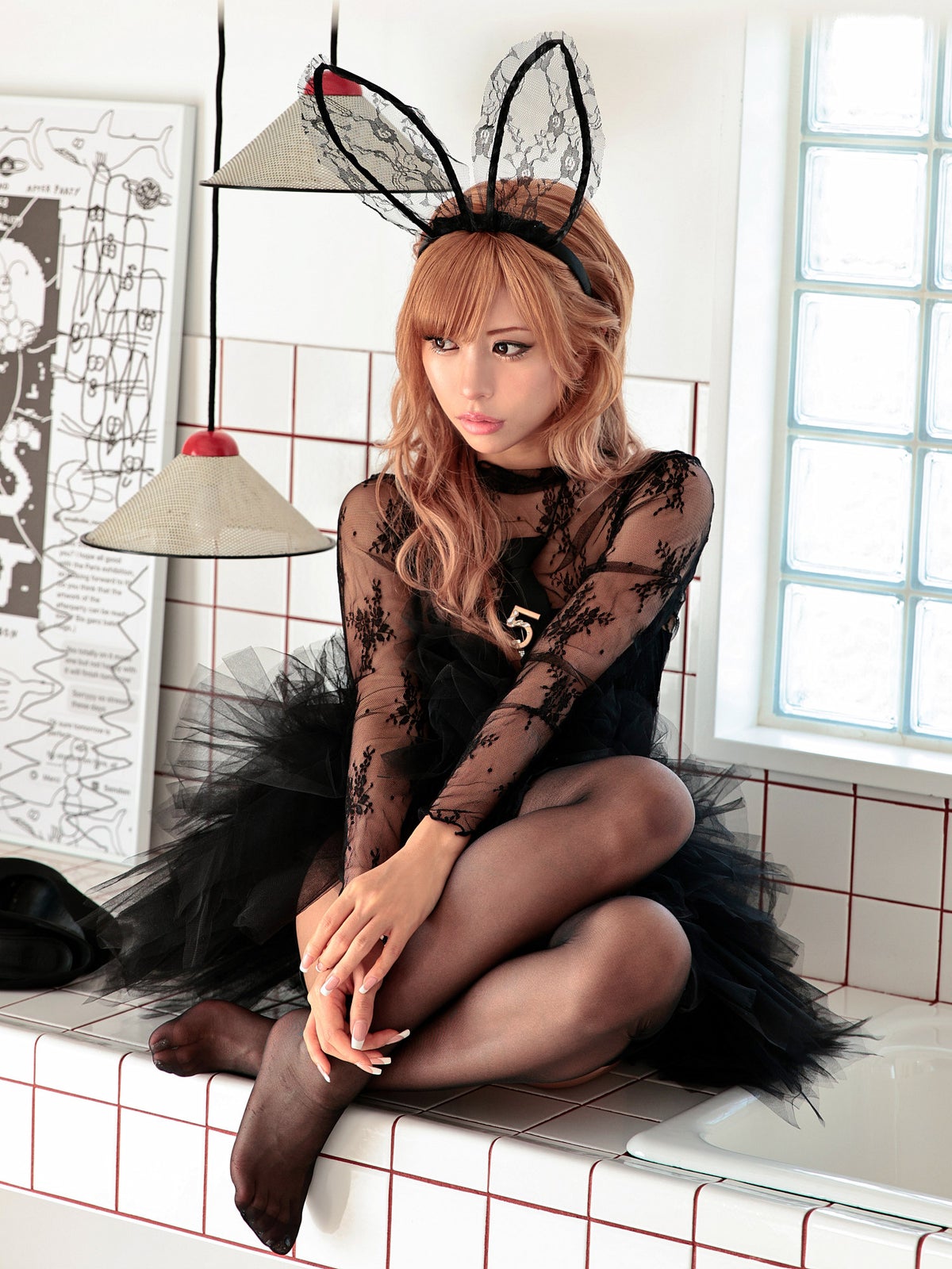 【5点セット】Charles de tyutyu Bunny. シャルルド チュチュ バニー 【ブラックネクタイ付き】 [ブラック] vcscd-0059-4a-ha