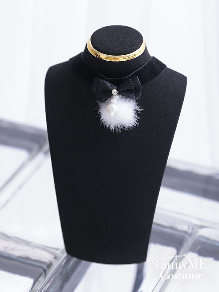 #ファー付きリボンチョーカ