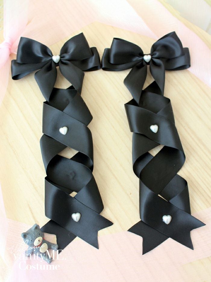 リボンヘアアクセサリー ブラック