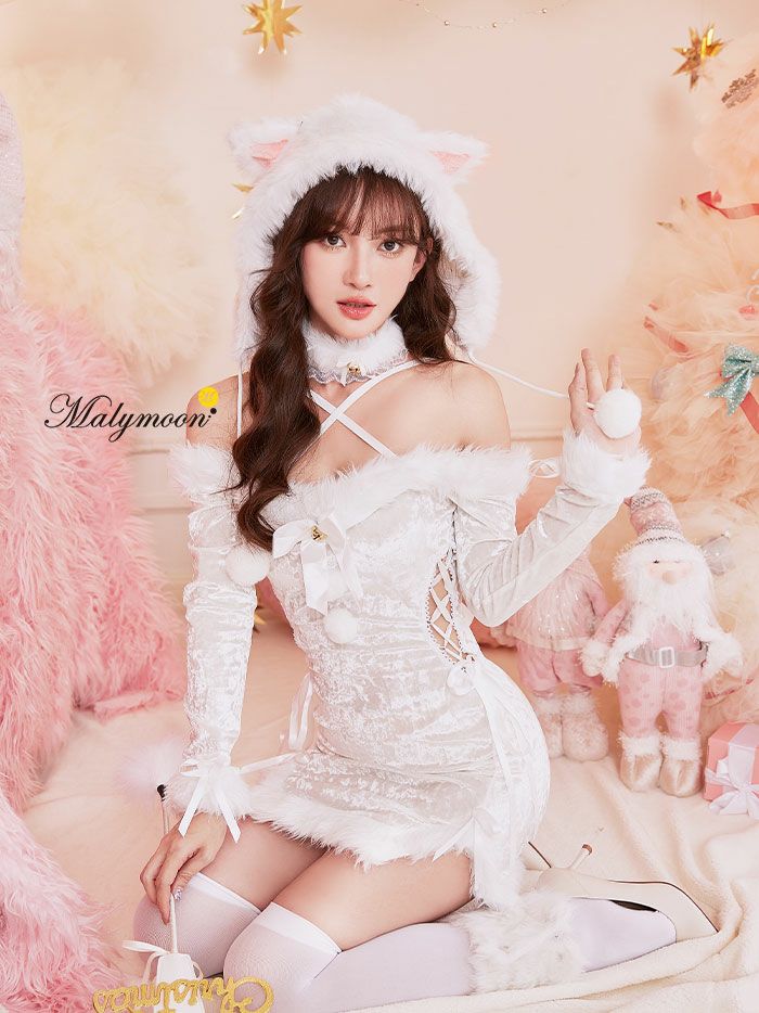 5点セット】Malymoon マリームーン ホワイトキャットサンタ ml9757